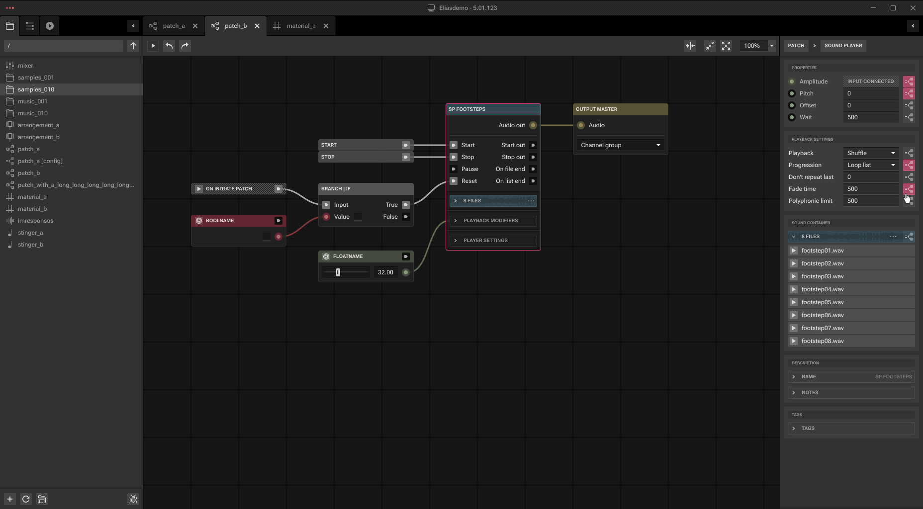 Patch configuration A in ELIAS Studio